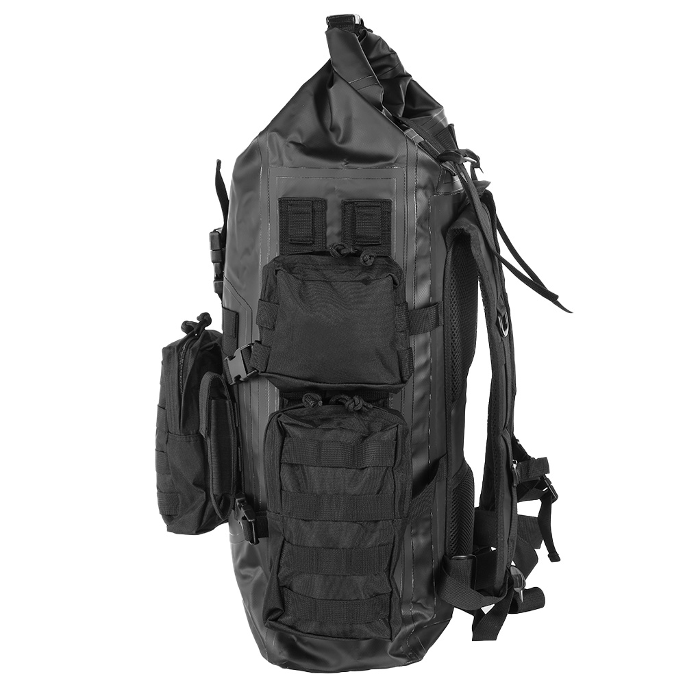 Schwimmfhiger Rucksack ComBatSack 40 Liter MOLLE schwarz mit 6 Auentaschen Bild 6