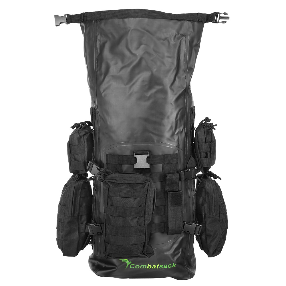 Schwimmfhiger Rucksack ComBatSack 40 Liter MOLLE schwarz mit 6 Auentaschen Bild 8