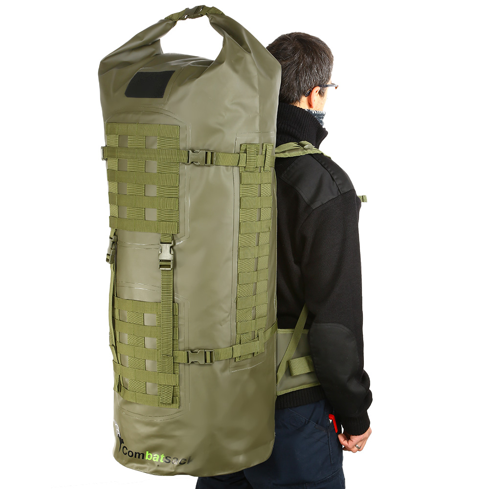 Schwimmfhiger Rucksack ComBatSack 100L olivgrn Molle mit 3 Organisationsbeuteln Bild 2