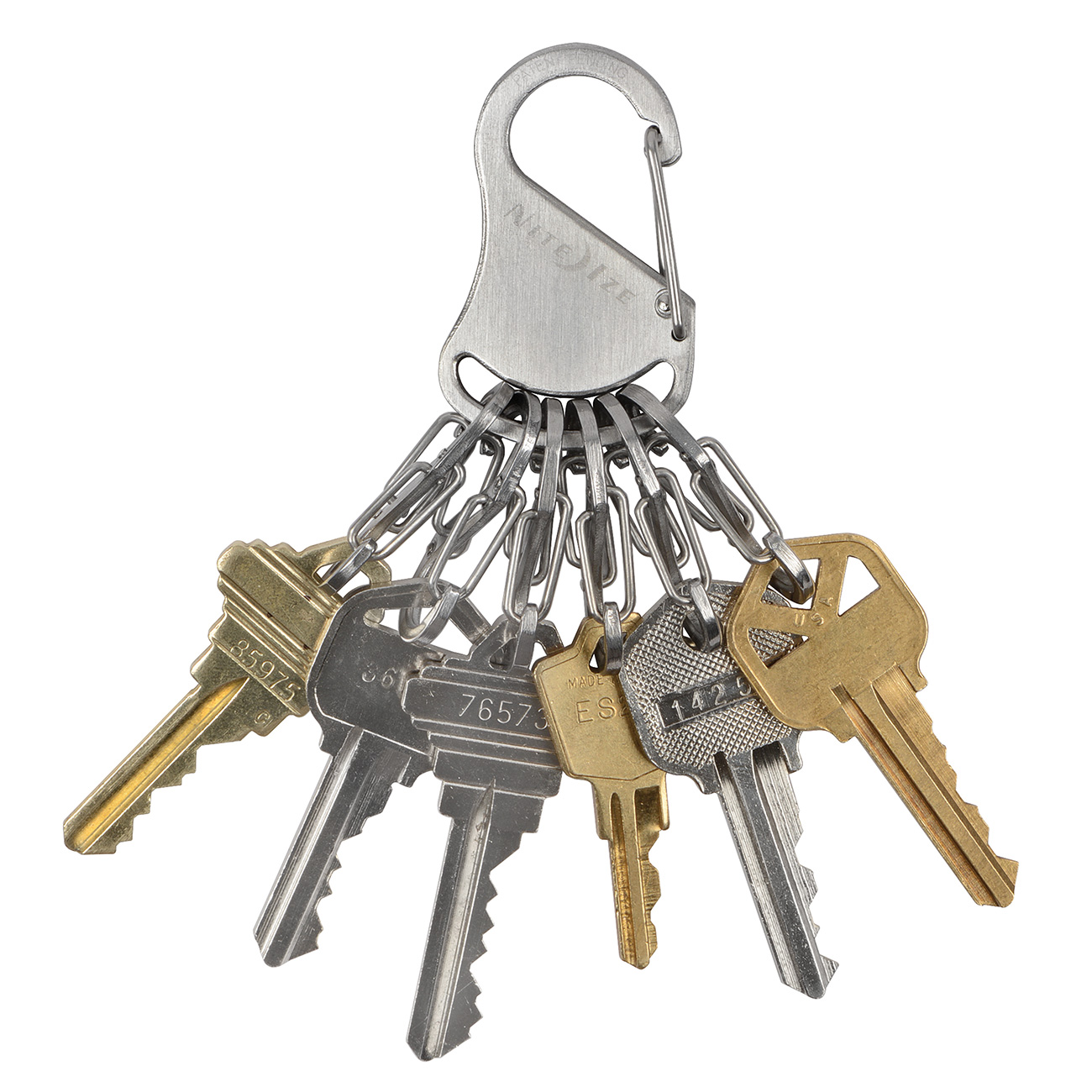 Nite Ize Schlüsselanhänger KeyRack silber mit 6 S-Biner Bild 1