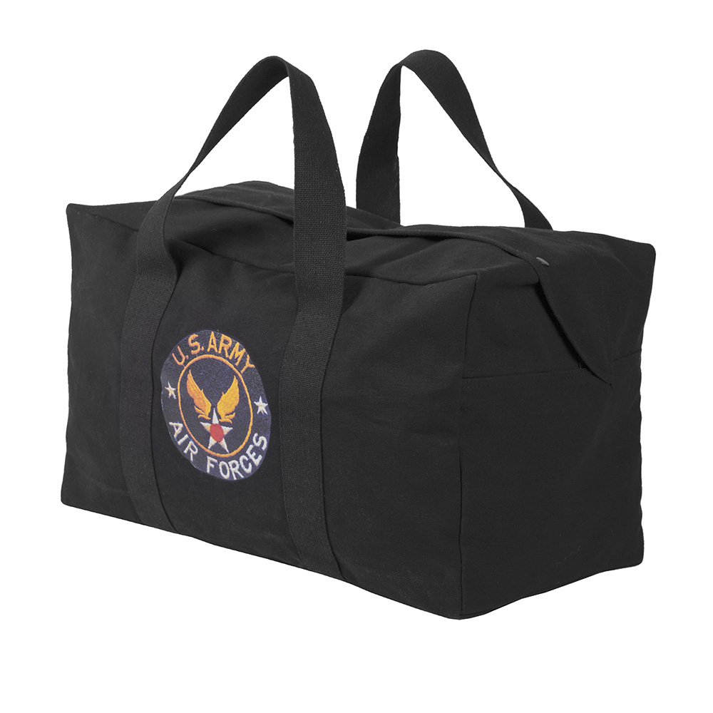 Fliegertasche schwarz mit Air Forces Print ca. 50 Liter