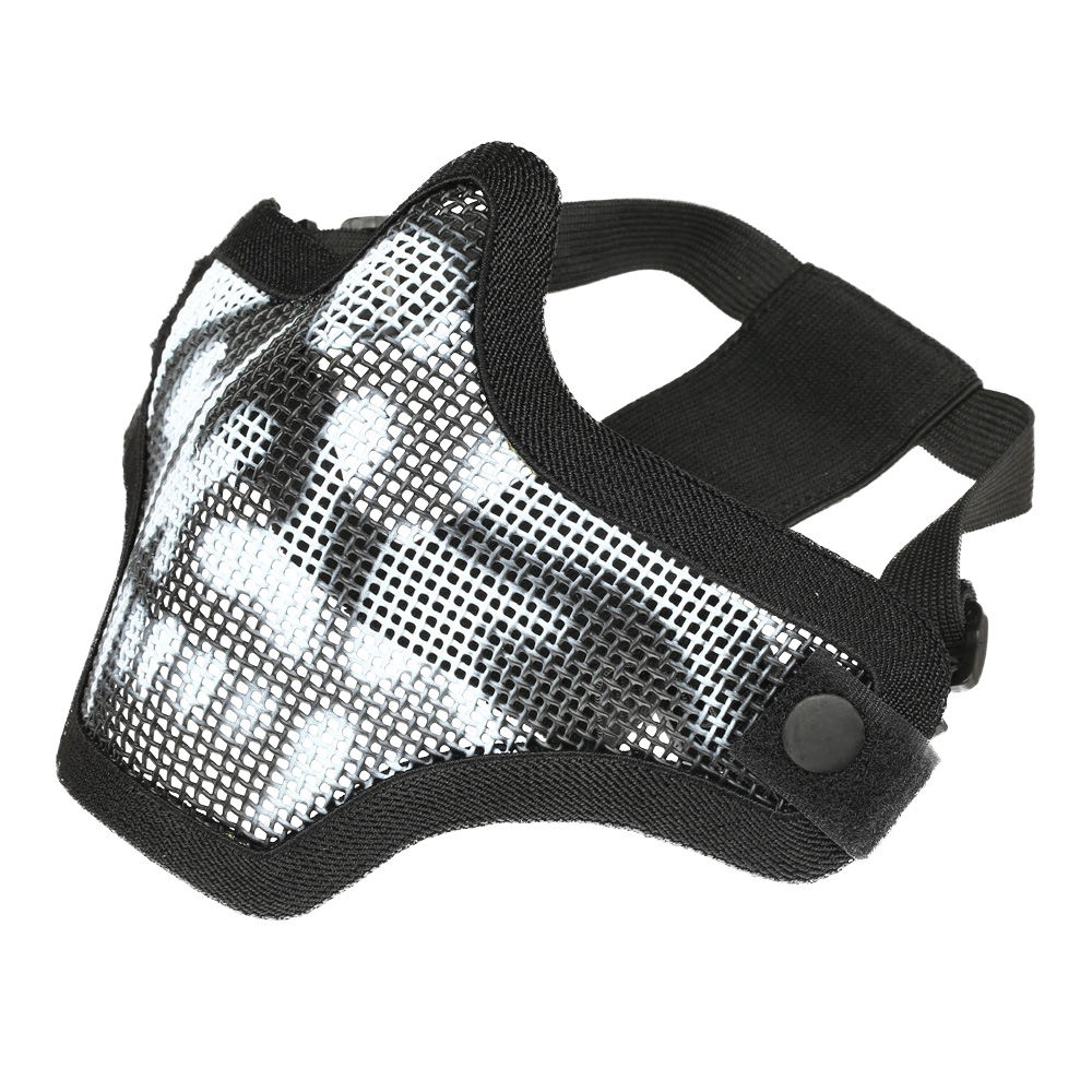 ASG Strike Systems Full Mesh Mask Airsoft Gittermaske mit Totenkopf Lower Face schwarz Bild 3