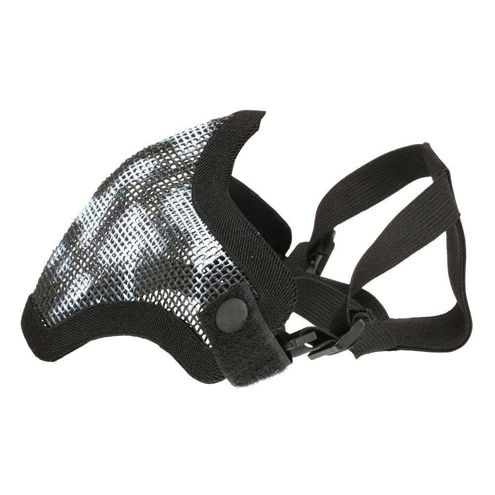 ASG Strike Systems Full Mesh Mask Airsoft Gittermaske mit Totenkopf Lower Face schwarz Bild 4