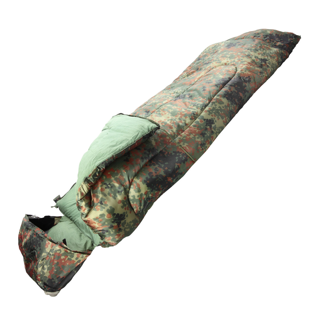 Mil-Tec Schlafsack Pilot mit Kopfkissen flecktarn Bild 1