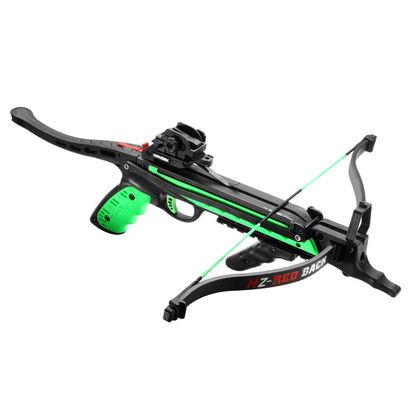 Hori-Zone Pistolenarmbrust Redback RTS 80lbs 235 fps schwarz/gn inkl. 3 Pfeile und Sehnenwachs Bild 3