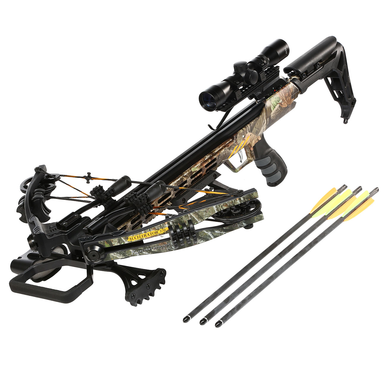 EK Archery Compound Armbrust Accelerator 370+ 185 lbs Komplettset Camo Bild 1