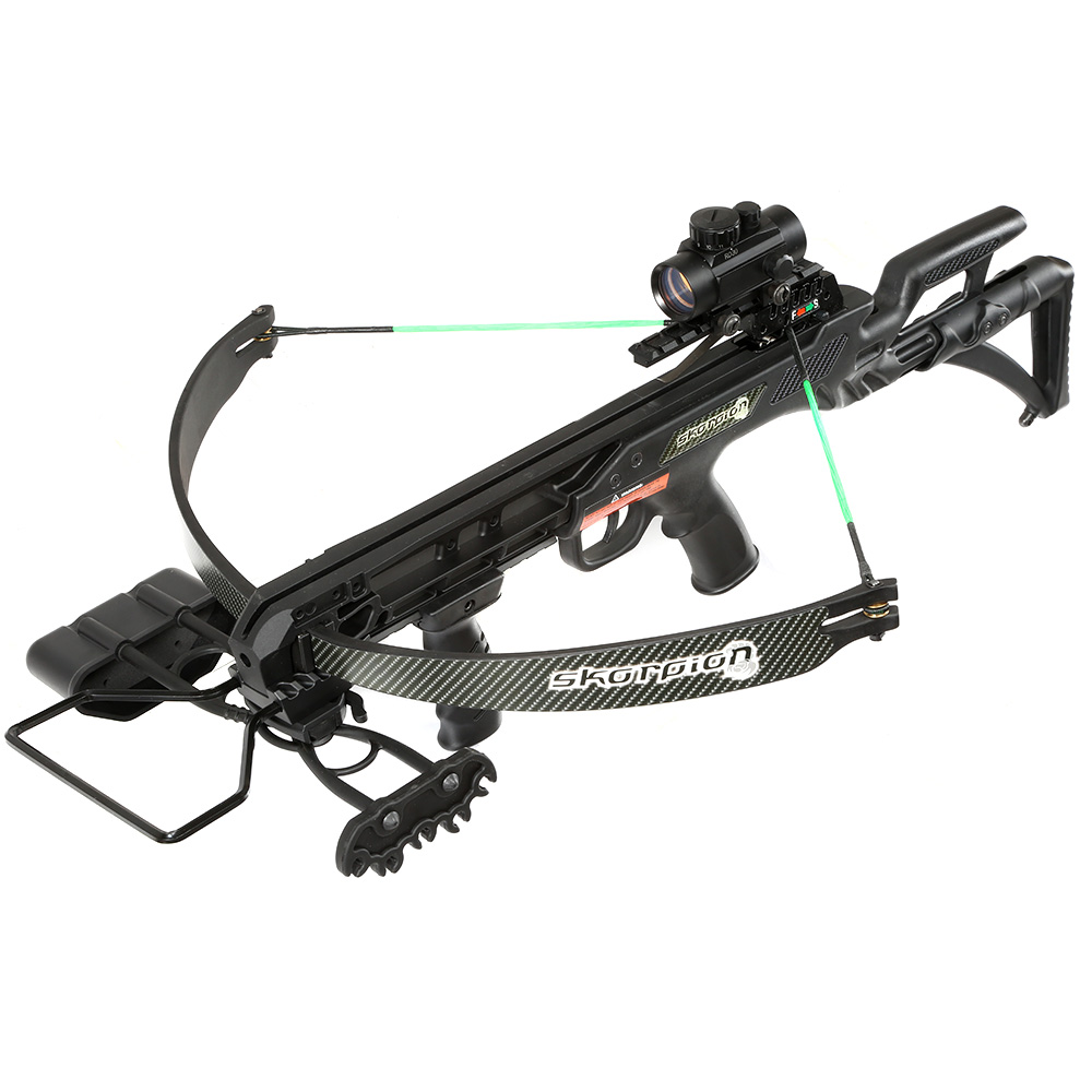 Compound Armbrust Skorpion XBH TCT 175 lbs schwarz inkl. Red Dot, Frontgriff, Pfeilkcher und Spannhilfe