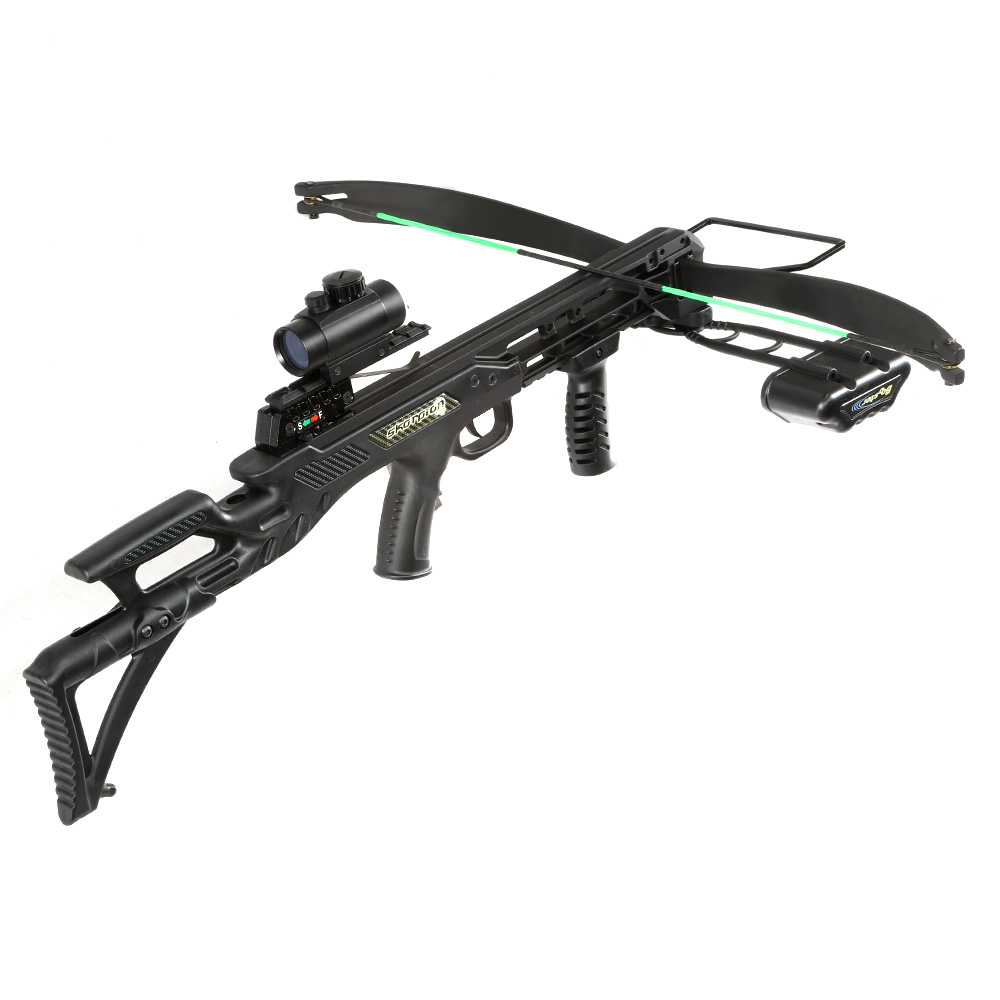 Compound Armbrust Skorpion XBH TCT 175 lbs schwarz inkl. Red Dot, Frontgriff, Pfeilkcher und Spannhilfe Bild 5