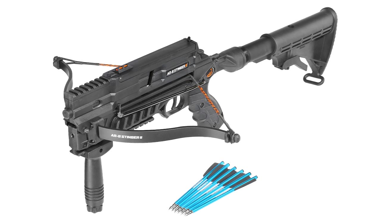 Steambow Repetierarmbrust AR6 Stinger II Tactical Version 2023 mit Magazin 55 lbs schwarz inkl