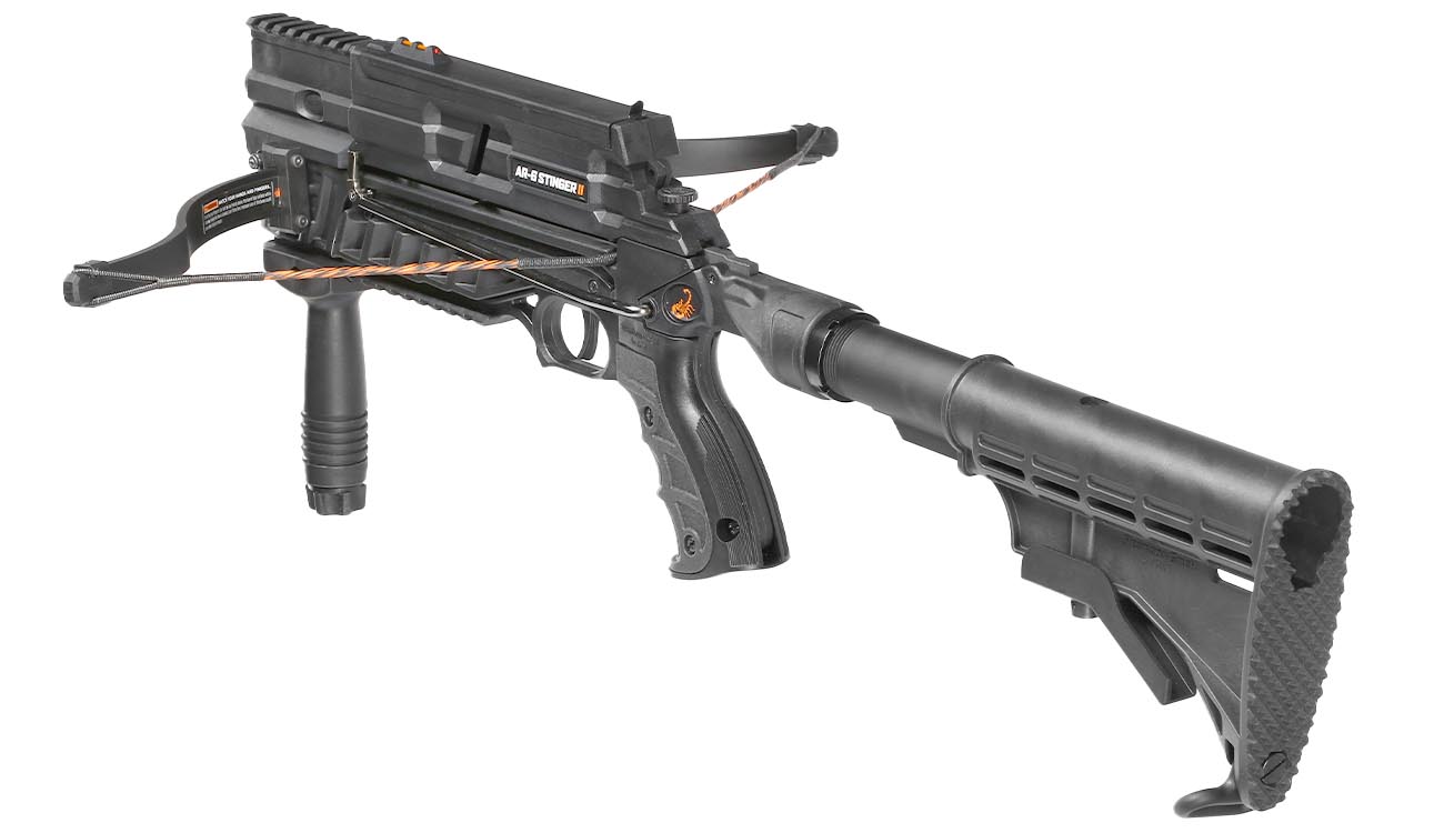 Steambow Repetierarmbrust AR-6 Stinger II Tactical Version 2023 mit Magazin 55 lbs schwarz inkl. 6 Pfeile Bild 5