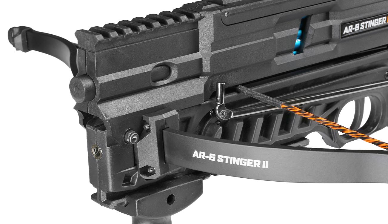 Steambow Repetierarmbrust AR-6 Stinger II Tactical Version 2023 mit Magazin 55 lbs schwarz inkl. 6 Pfeile Bild 9