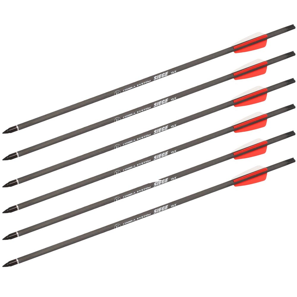 EK Archery Armbrustbolzen 15,5 Zoll fr Siege Compound Armbrust schwarz / rot 6 Stck