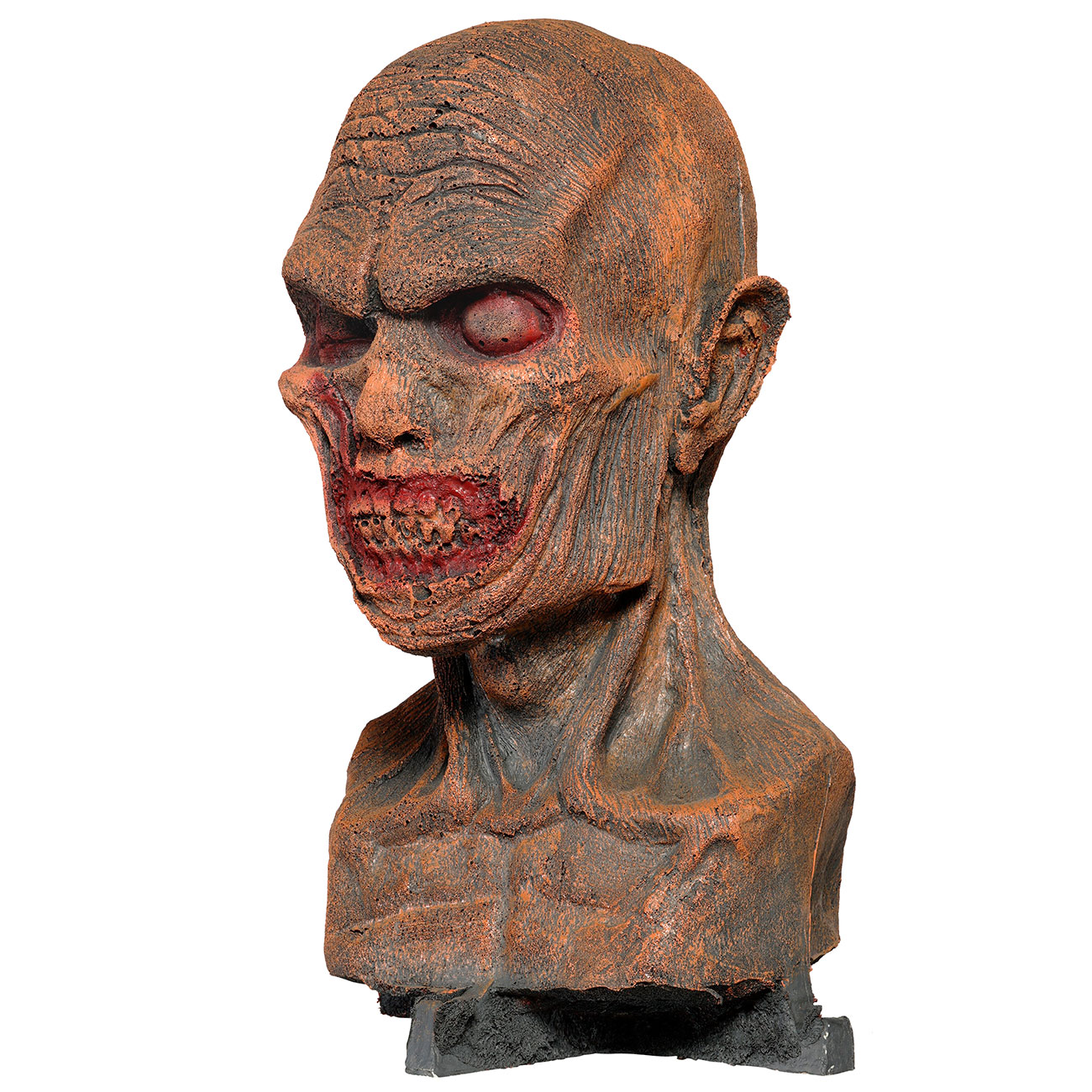 Zombiekopf lebensgro aus Schaumgummi
