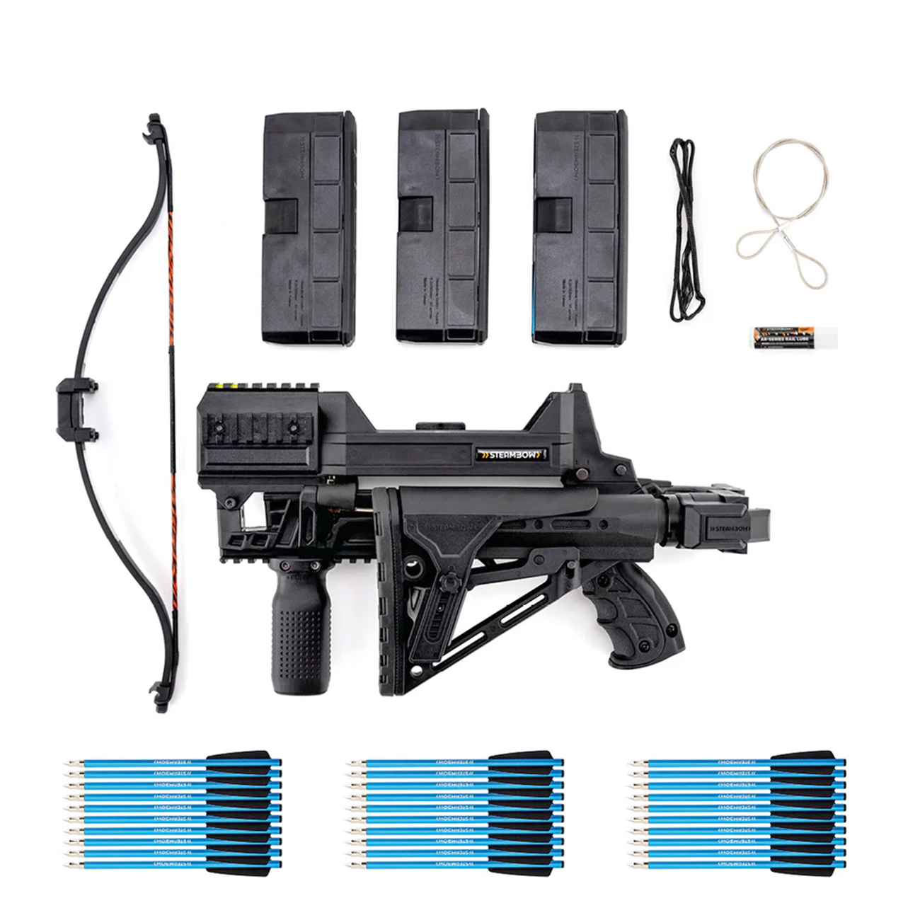 Steambow Repetierarmbrust AR-Series M10 Tactical 75 lbs schwarz Komplettset inkl. Transportkoffer Bild 1