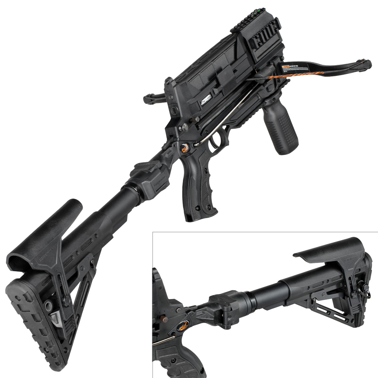 Steambow Repetierarmbrust AR-Series M10 Tactical 75 lbs schwarz Komplettset inkl. Transportkoffer Bild 5