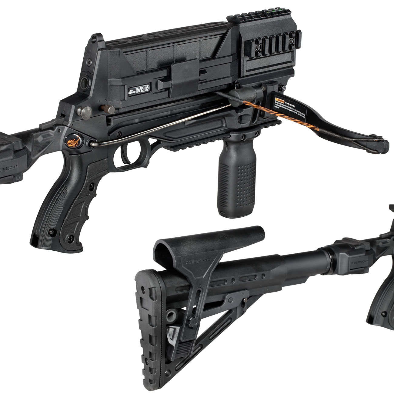 Steambow Repetierarmbrust AR-Series M10 Tactical 75 lbs schwarz Komplettset inkl. Transportkoffer Bild 7