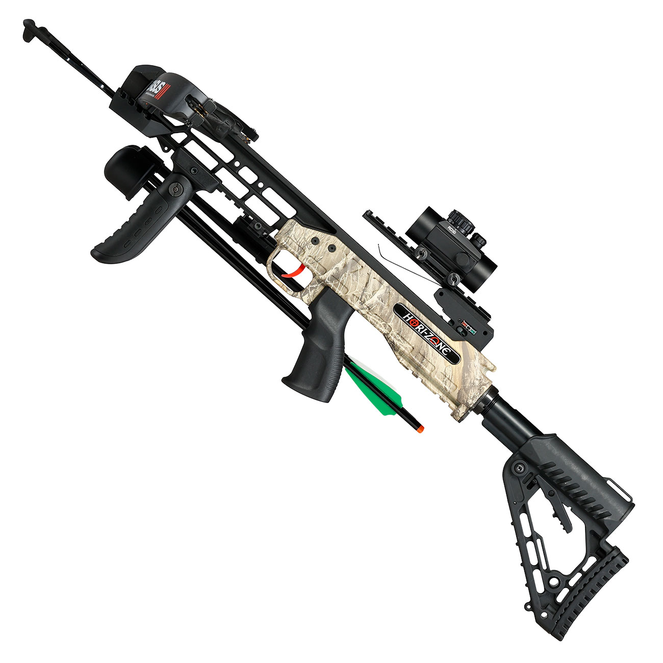 Hori-Zone Recurve Armbrust Pegasus III 185 lbs / 275 fps Komplettset camo / schwarz Bild 2