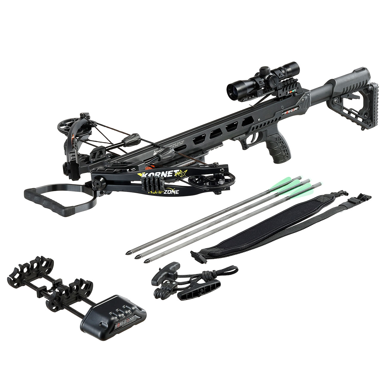 Hori-Zone Compound Armbrust Kornet Maxx 210 lbs / 425 fps Komplettset schwarz