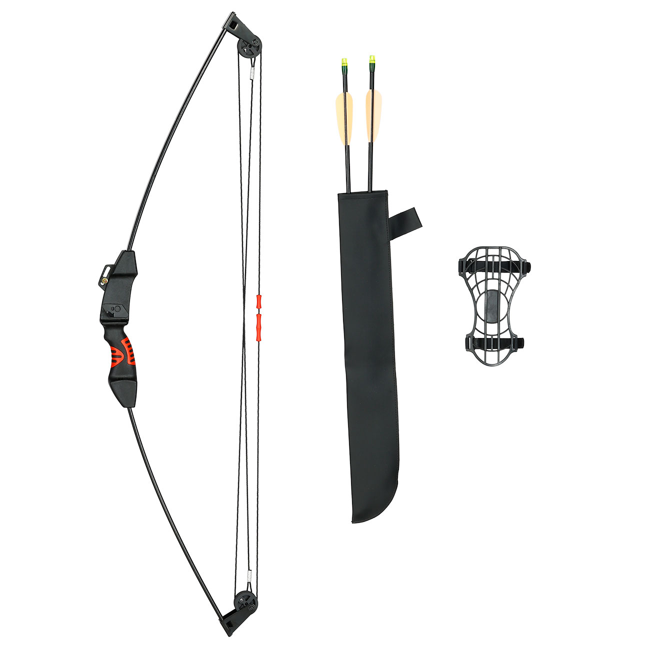 EK Archery Chameleon Compound Jugend Bogen Set 10 - 15 lbs inkl. K�cher / Pfeile / Armschutz schwarz