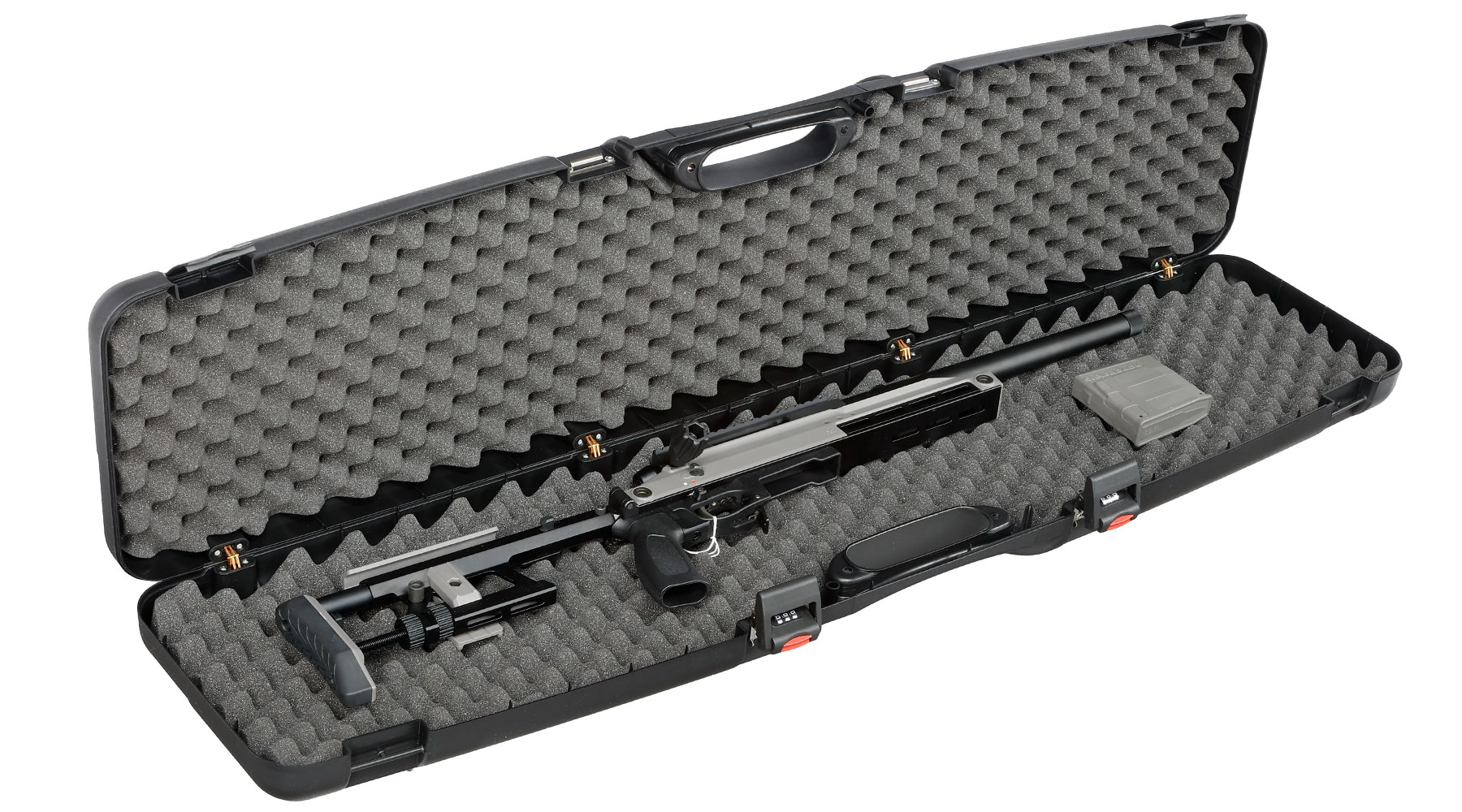 Madbull Waffenkoffer Deluxe 125 x 29 x 11,5 cm mit Zahlenschlsser / Waben-Schaumstoff schwarz Bild 5