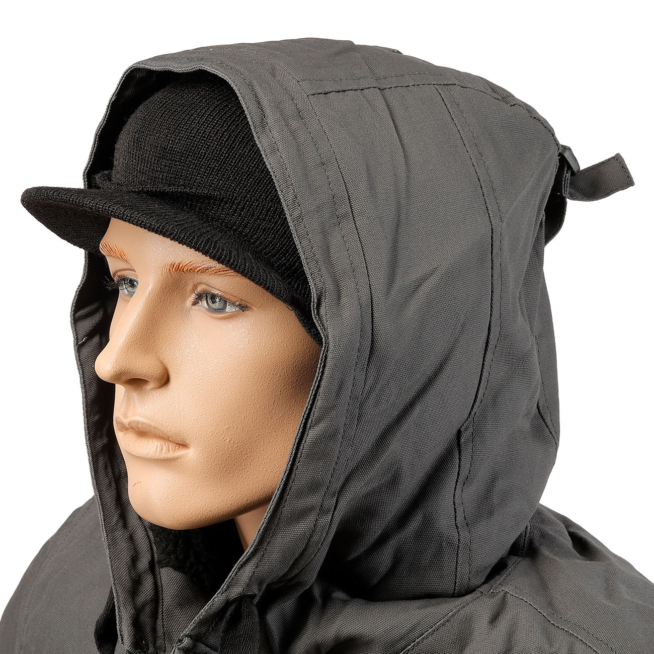 US Watch Cap mit Schirm Wolle schwarz Bild 6