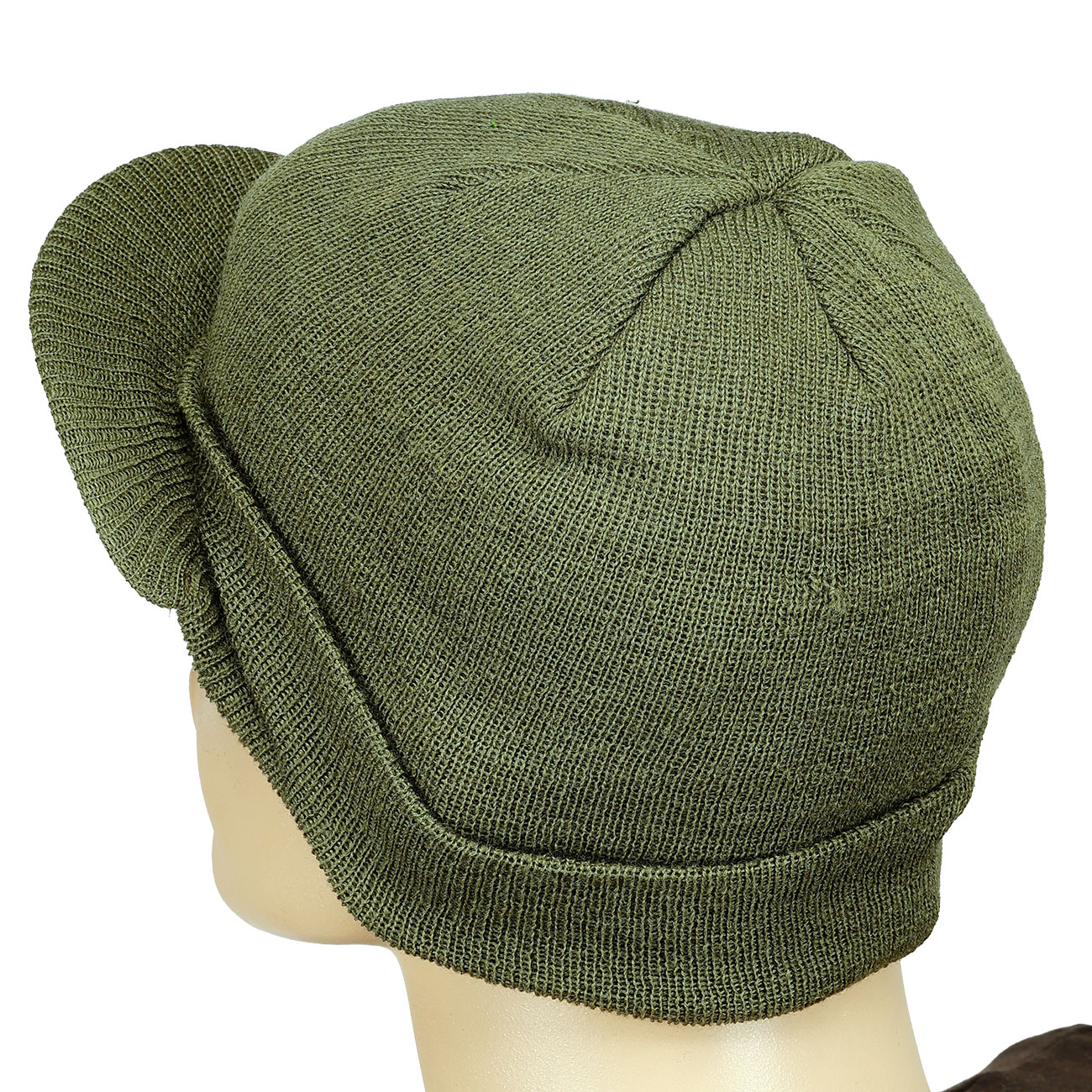 US Watch Cap mit Schirm Wolle oliv Bild 1