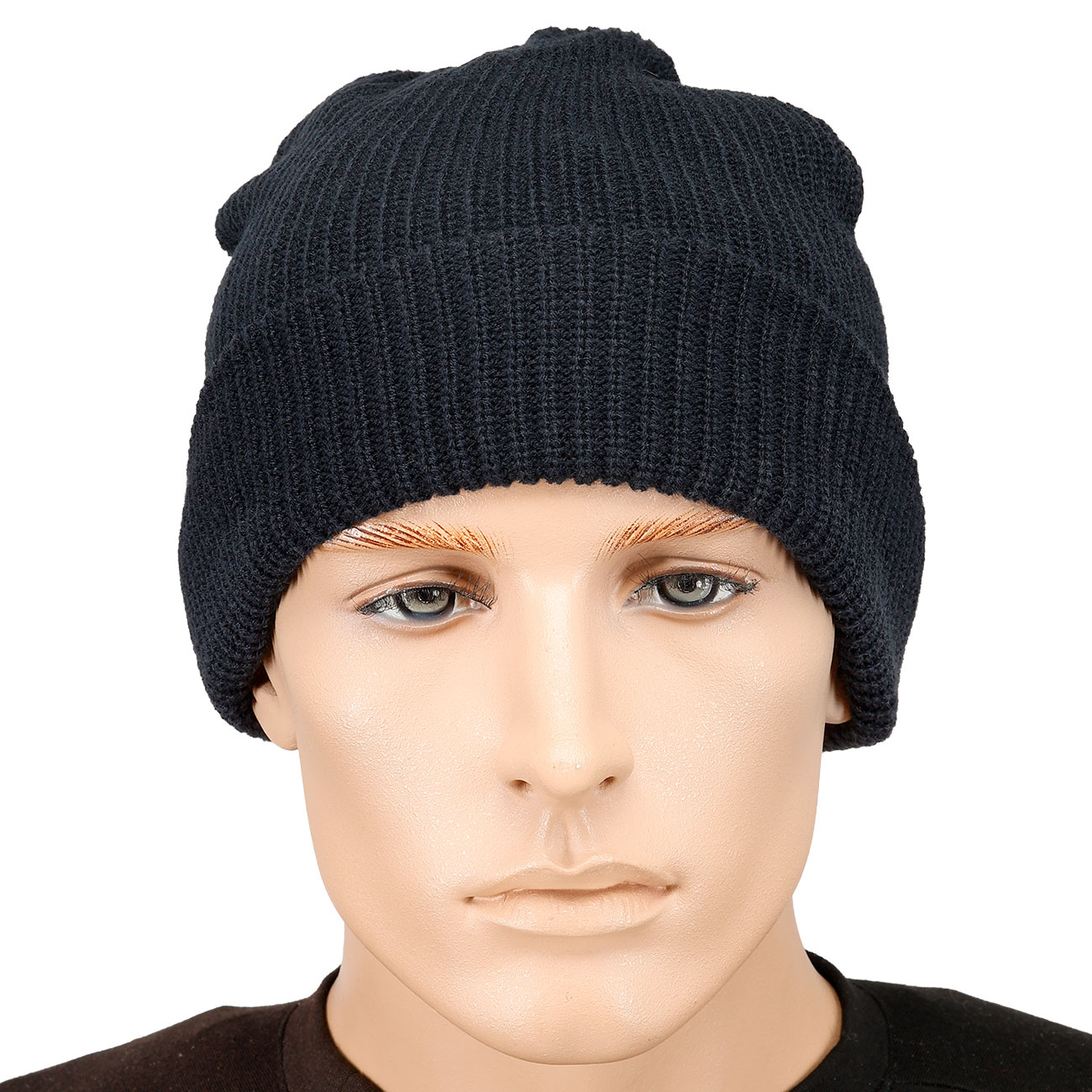 Rollstrickm�tze Polyacryl dunkelblau