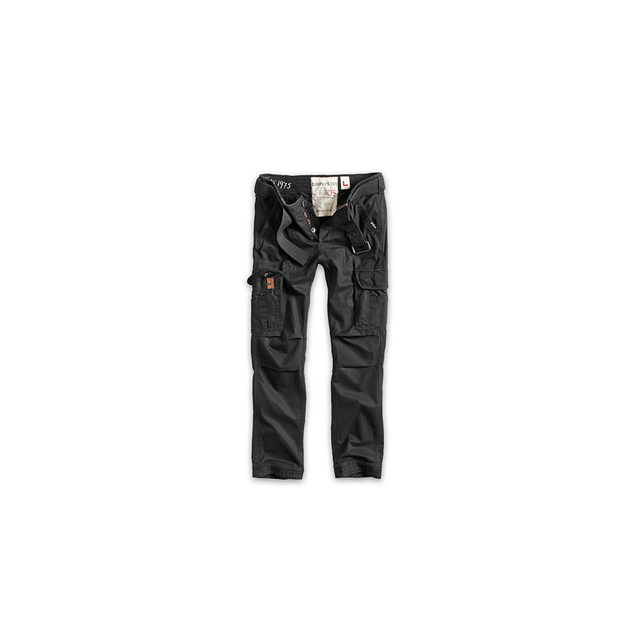 Surplus Premium Trousers Slimmy schwarz gewaschen