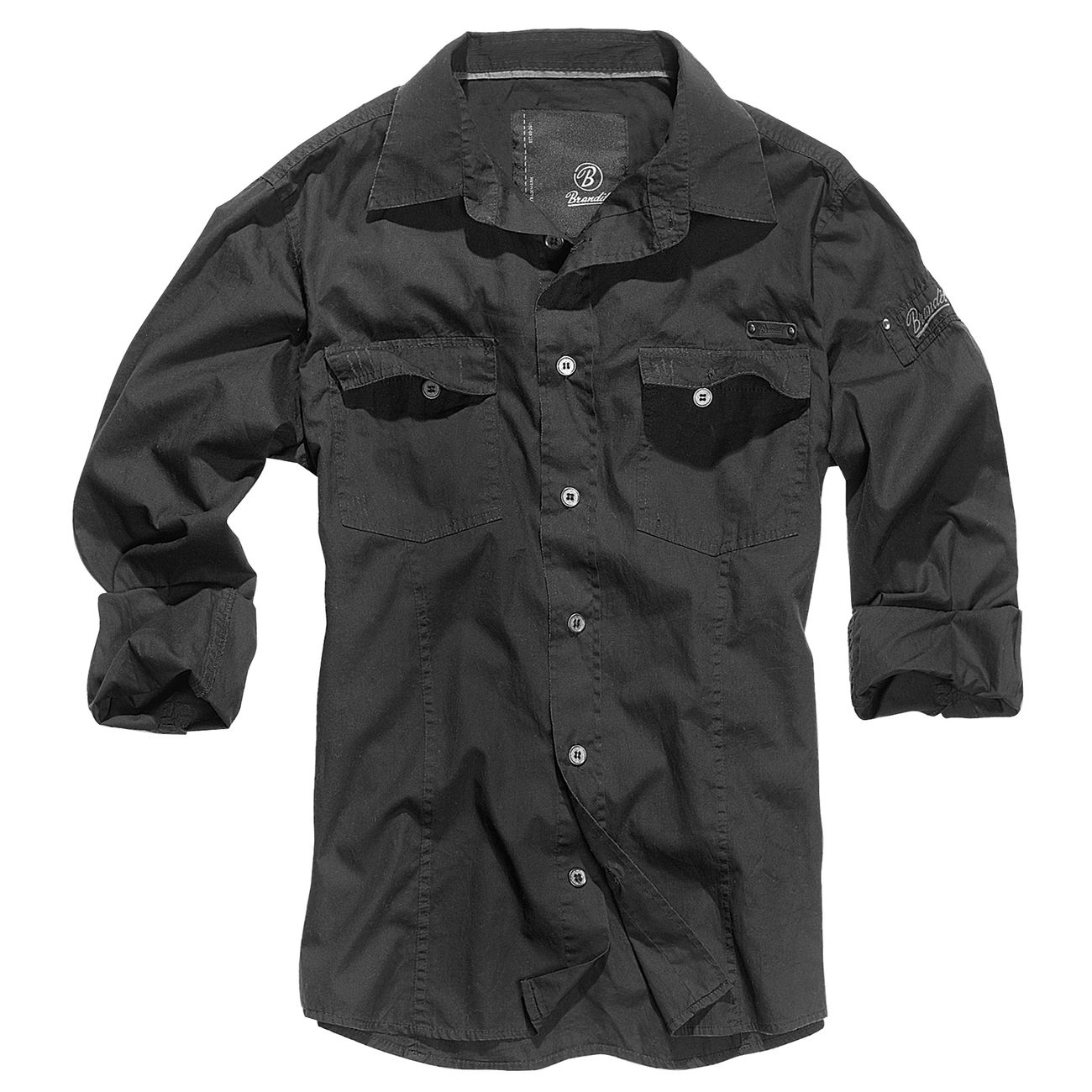 Brandit Hemd SlimFit Shirt schwarz Bild 1