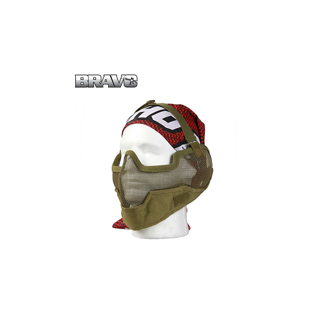 Bravo Tac Gear Strike V2 Gittermaske halb oliv