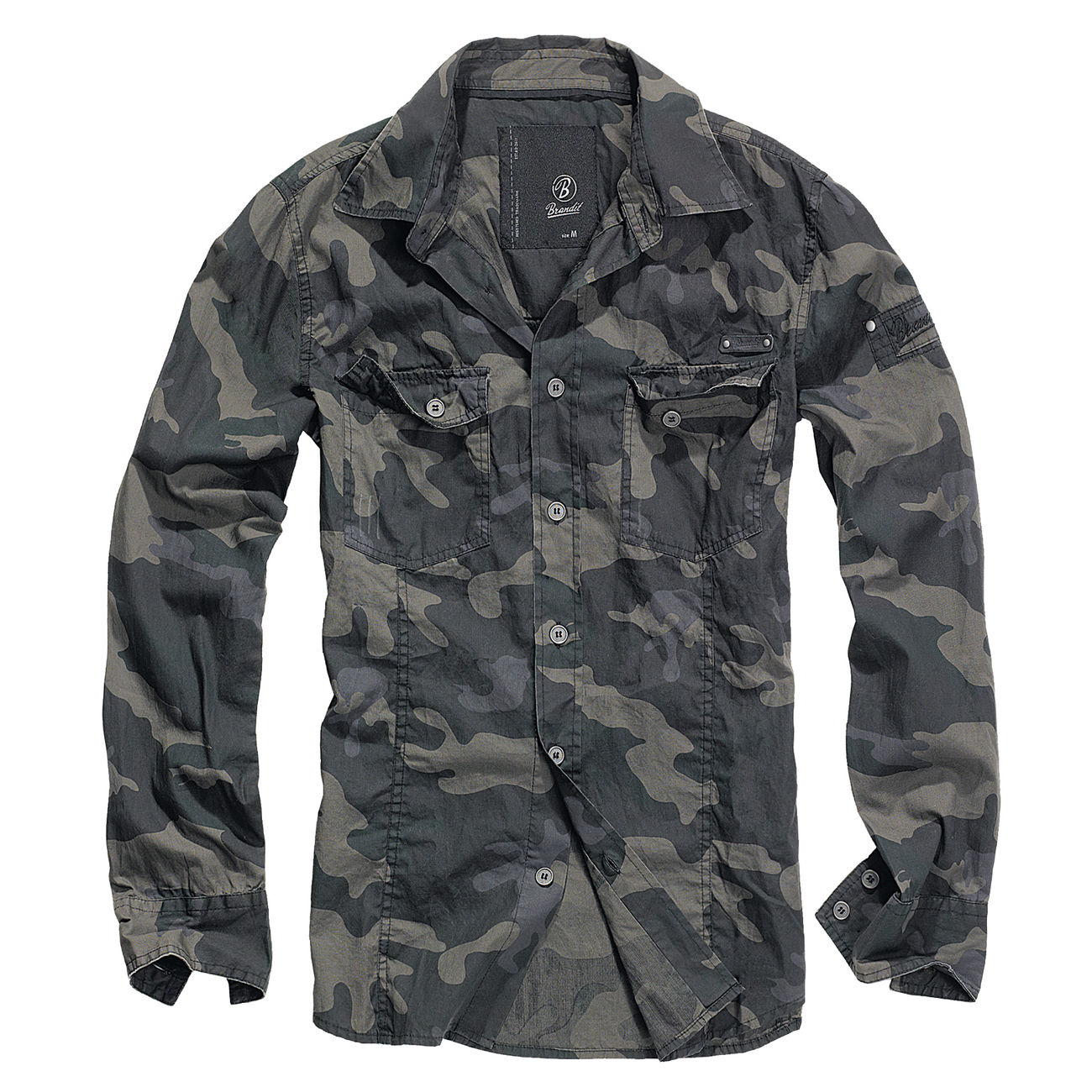 Brandit Hemd Slim Fit Shirt dark camo