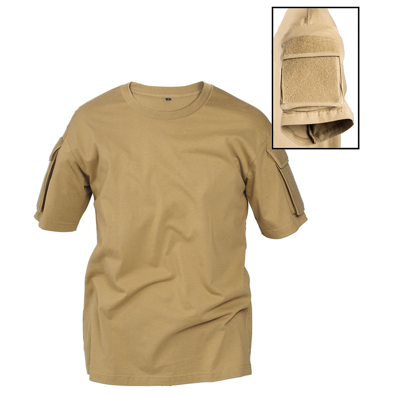 Mil-Tec Tactical T-Shirt mit Kletttaschen coyote