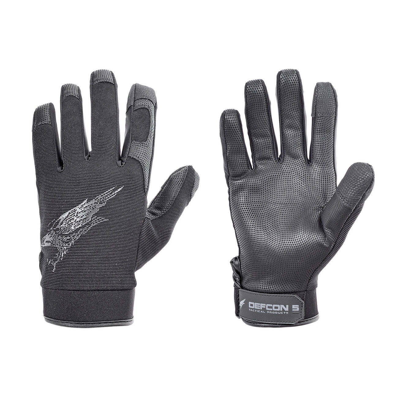 Defcon 5 Handschuhe mit Amara u. Leder Schwarz