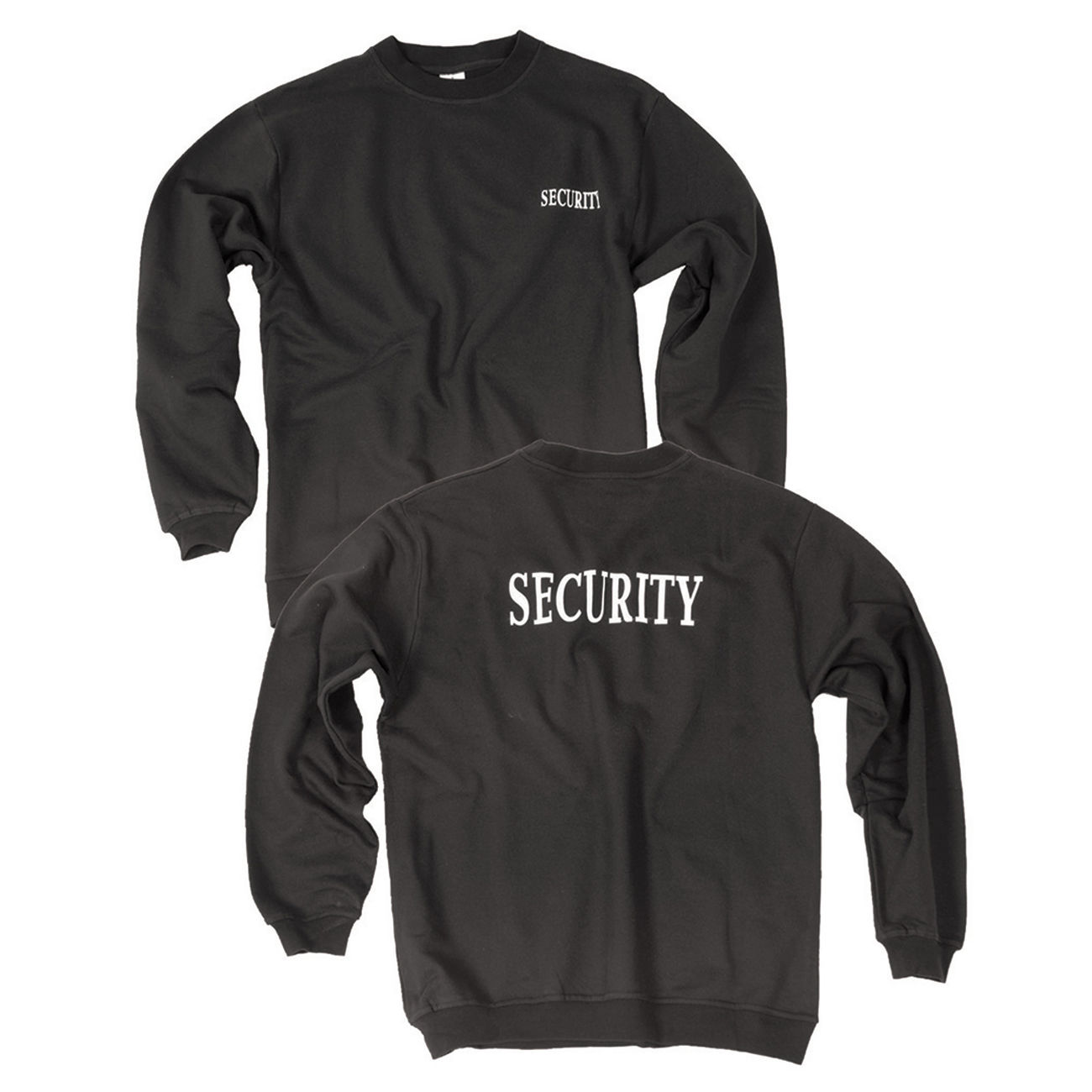 Sweatshirt Security,schwarz, Front- und Rückendruck
