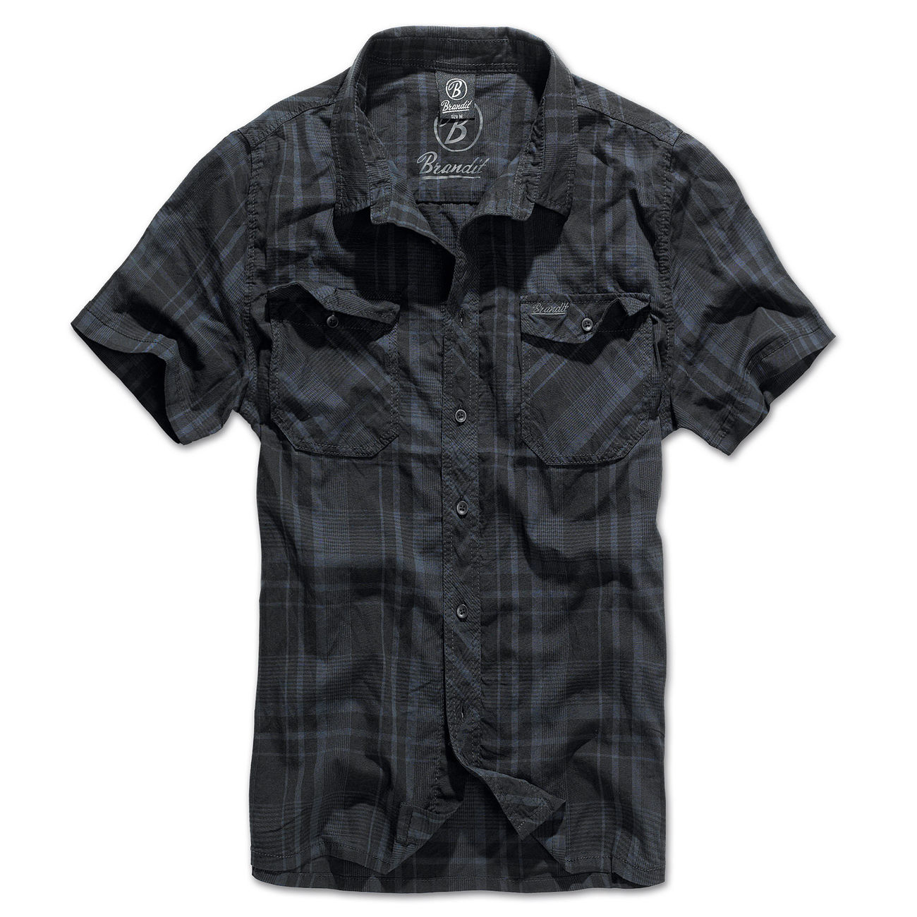 Brandit Hemd Roadstar Shirt kurzarm schwarz-blau