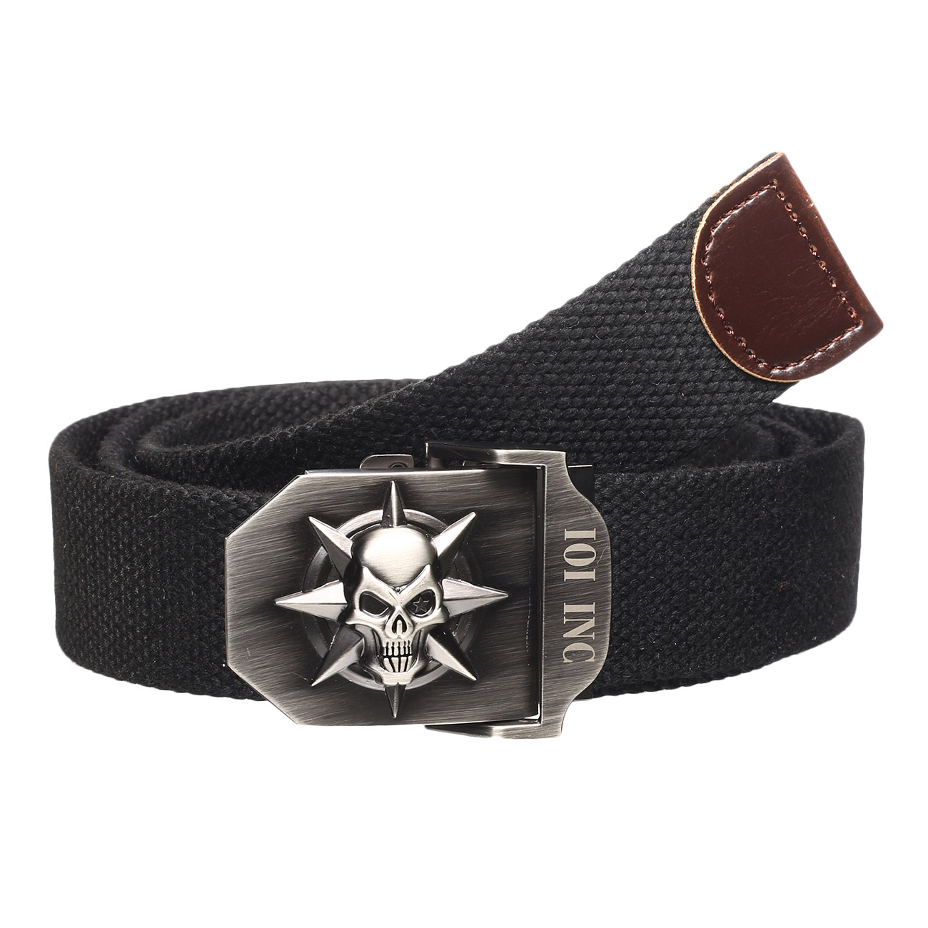 101 INC Gürtel Style 5 Skull / Star schwarz kaufen