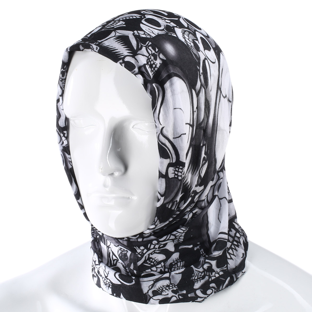 Barbaric Multifunktionstuch Wrap Schdelmuster schwarz Bild 1