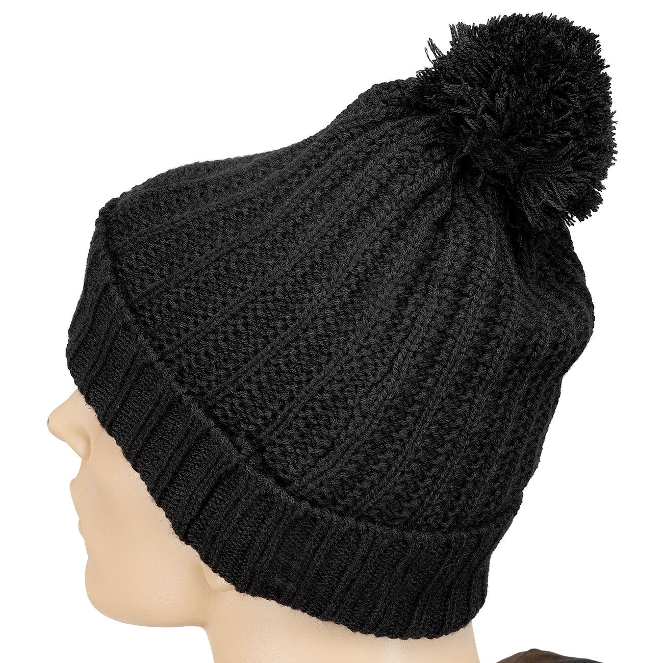 McAllister Strickm�tze schwarz mit Teddy-Fleece gef�ttert Bild 1