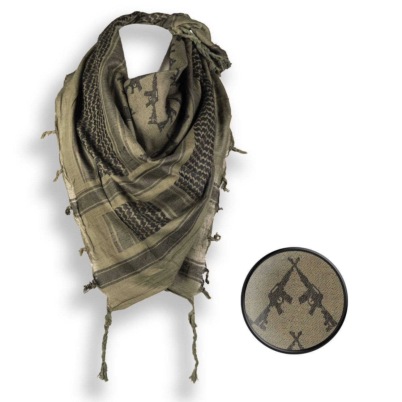 Shemag PLO Pali Kopf Tuch Outdoor BW Halstuch Military ISAF scarf  weiss schwarz 