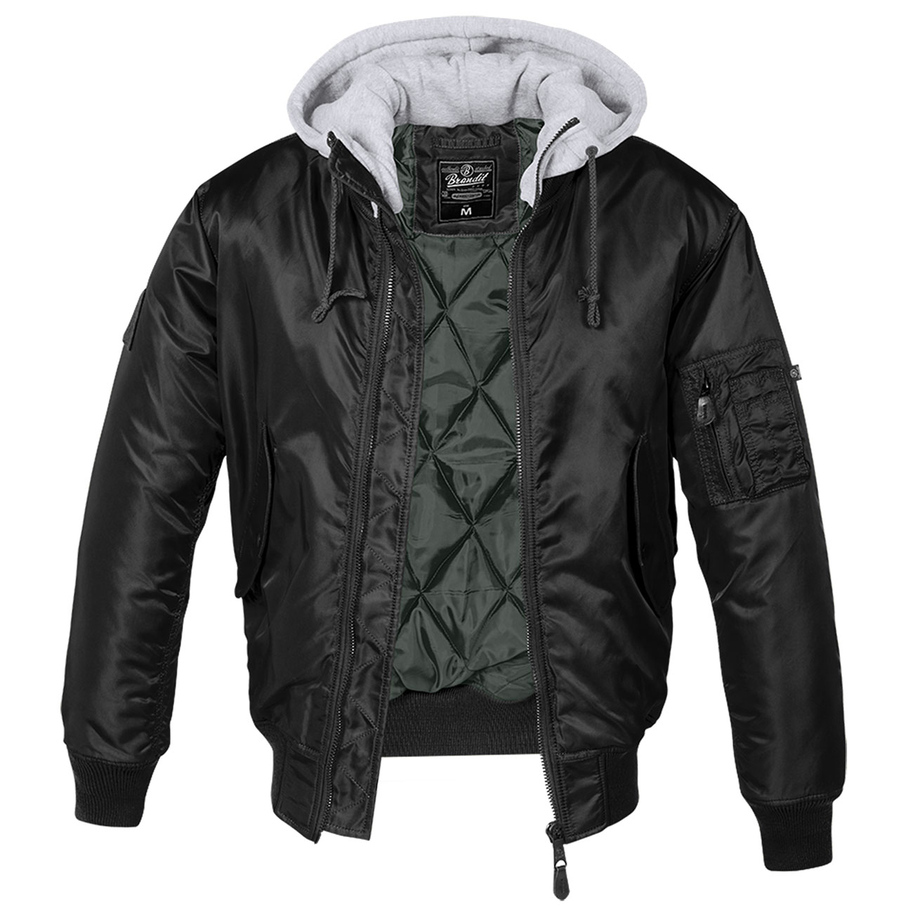 Brandit Ma1 Jacke Sweat Hooded Schwarz Grau Kotte Zeller