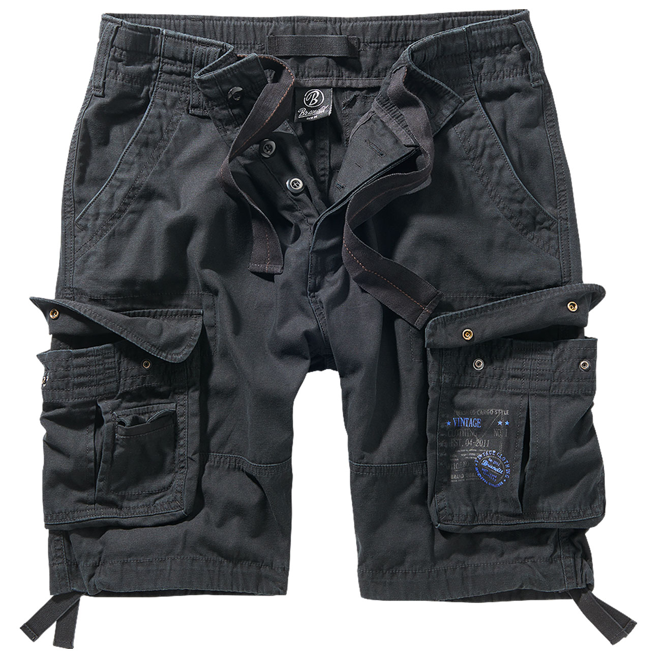Brandit Shorts Cargo Pure Vintage Homme - 100% Coton - Style Décontracté à Poches Multiples