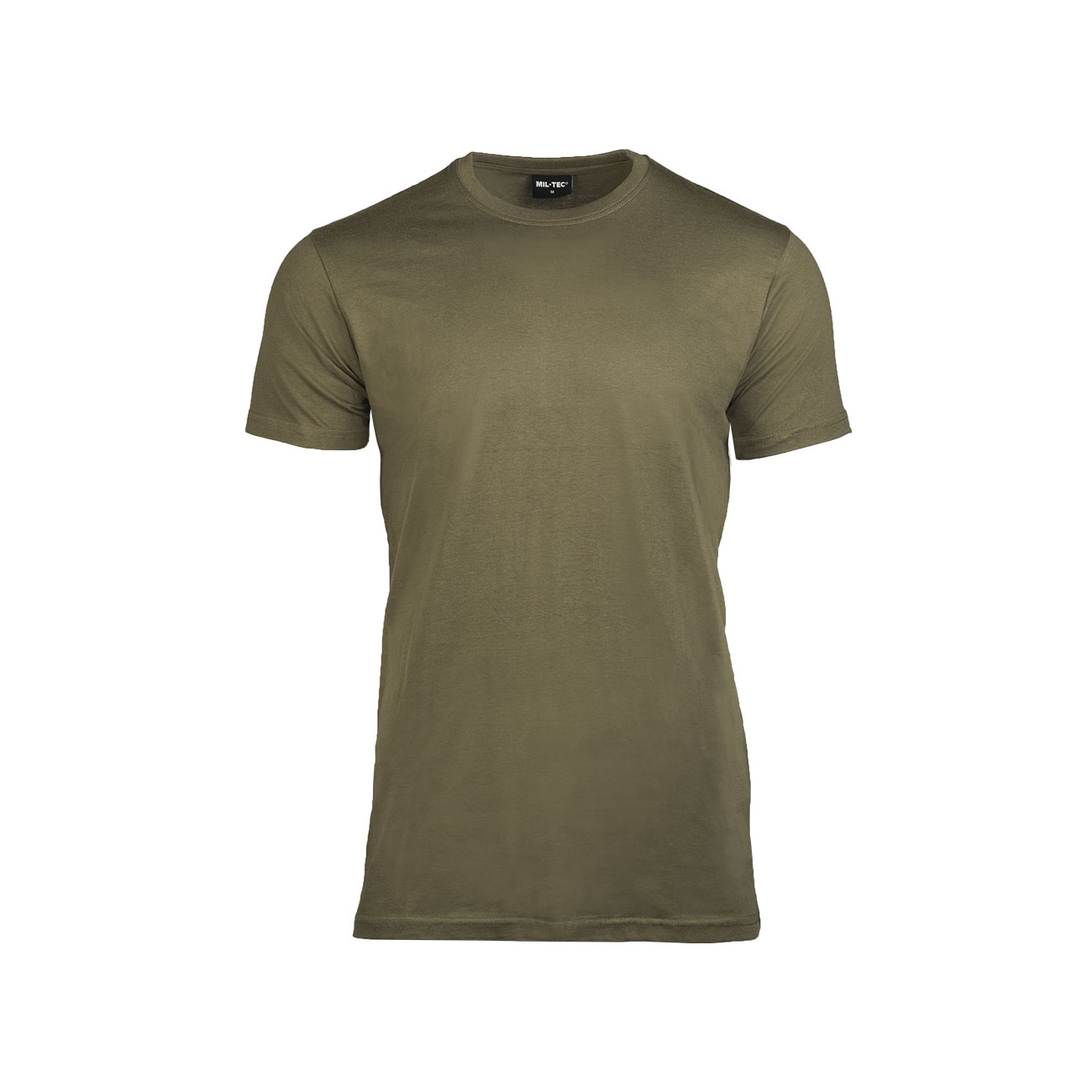 T-Shirt Basic Baumwolle grau-oliv