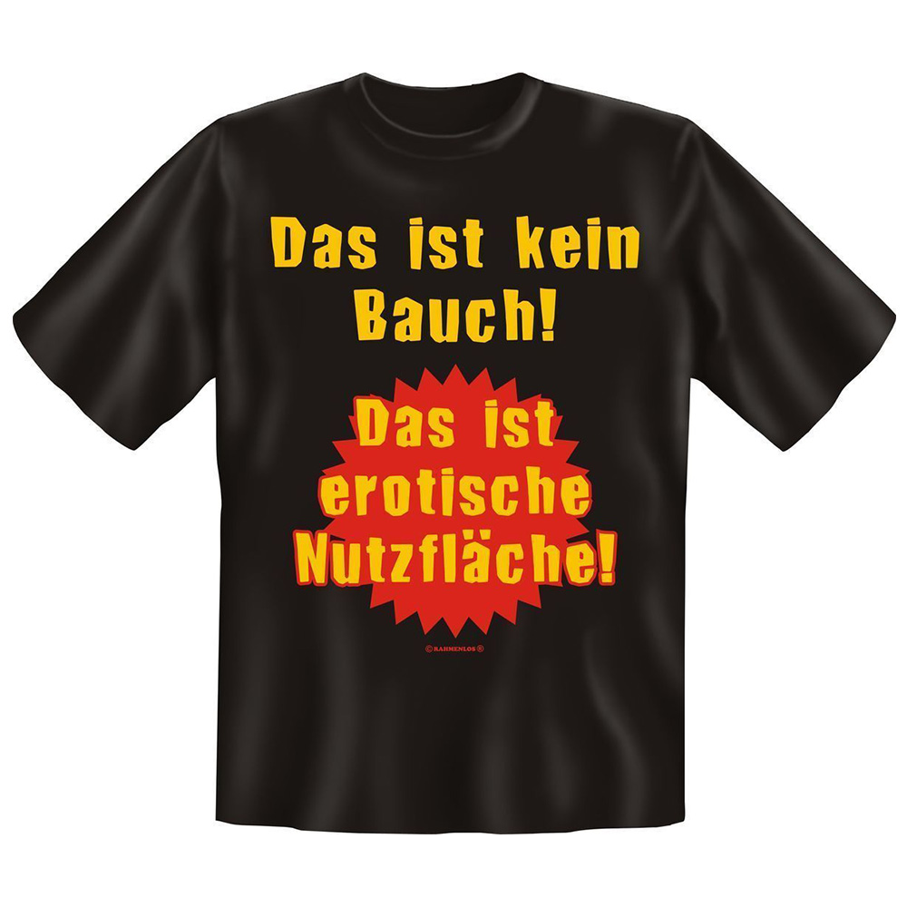 Rahmenlos T-Shirt Das ist kein Bauch schwarz