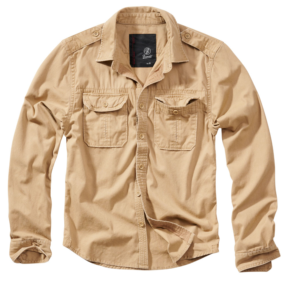 Brandit Hemd Vintage Shirt langarm camel