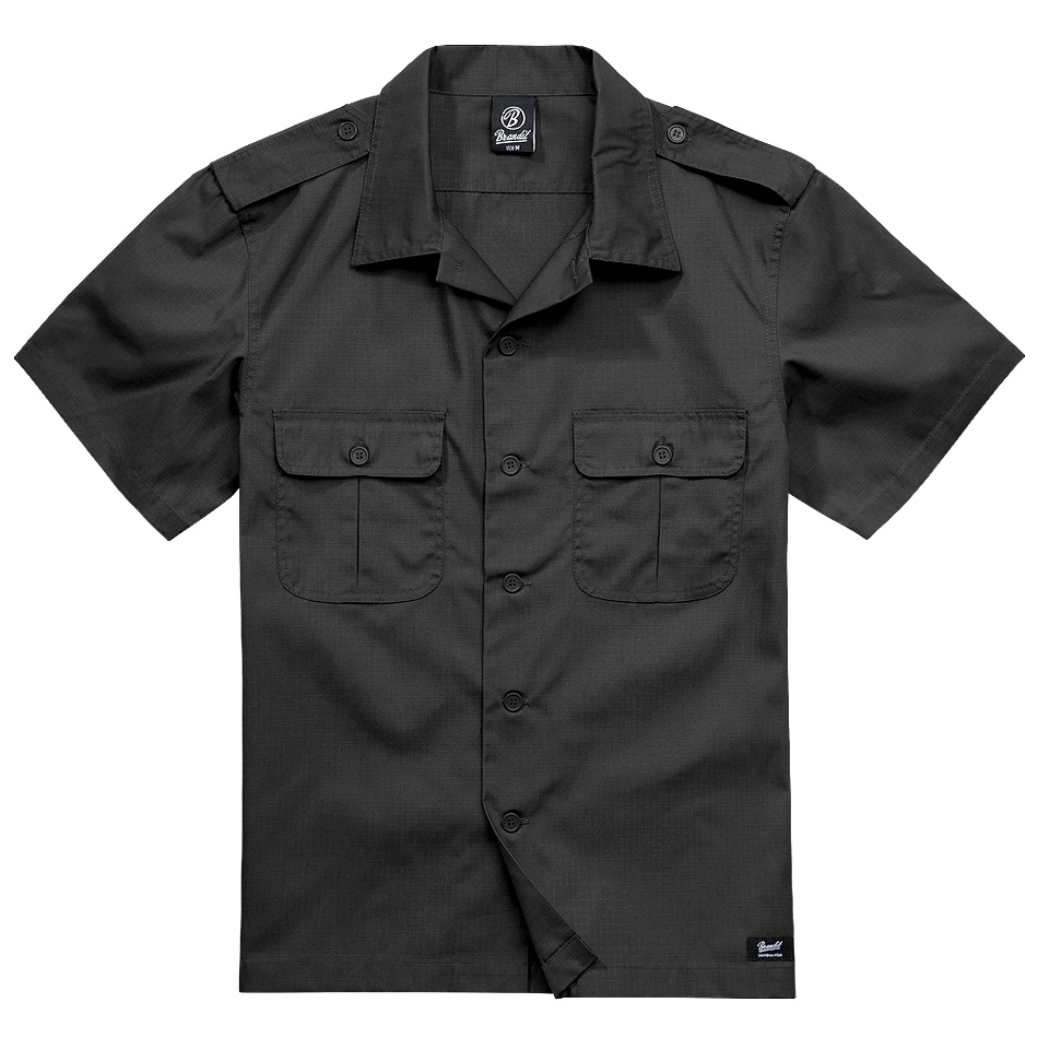 Brandit Hemd US-Style Ripstop kurzarm schwarz