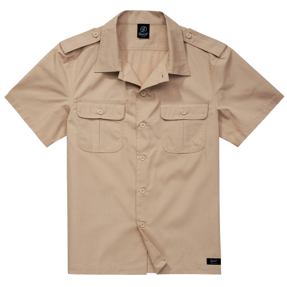 Brandit Hemd US-Style Ripstop kurzarm beige
