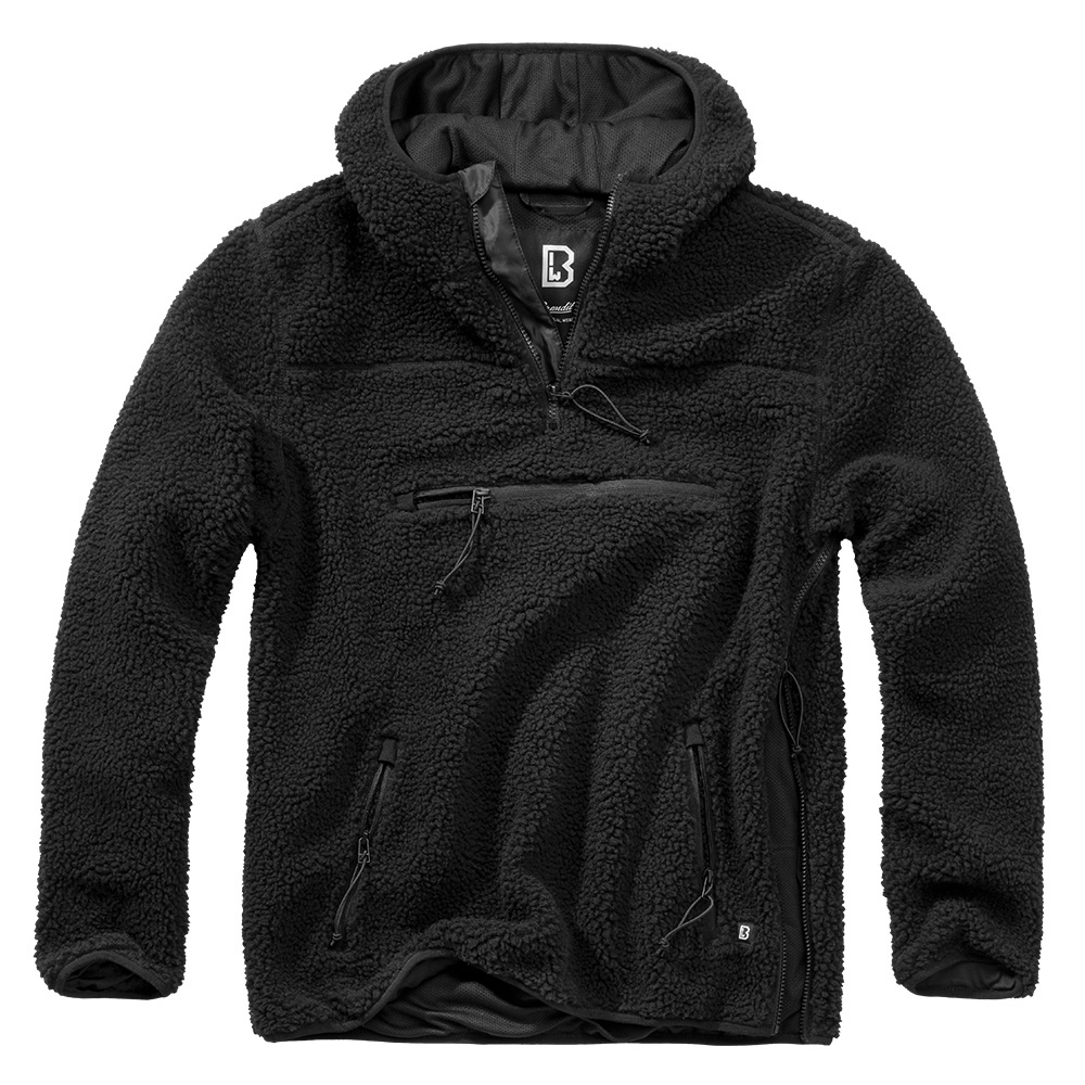 Brandit Kapuzenpullover Teddy Fleece Worker schwarz