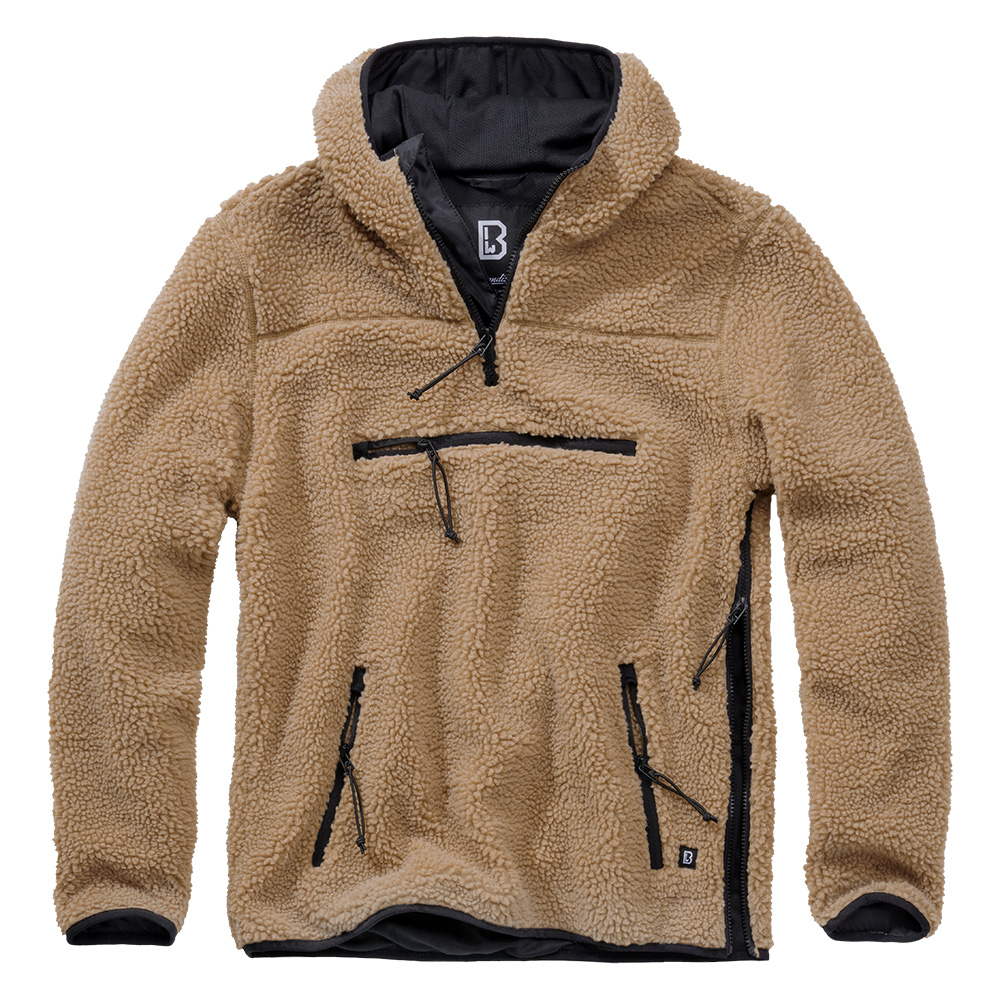 Brandit Kapuzenpullover Teddy Fleece Worker camel