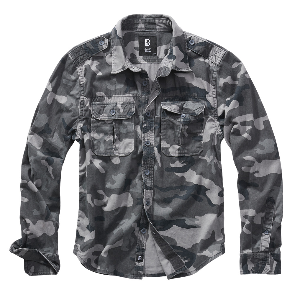 Brandit Hemd Vintage Shirt langarm grey camo