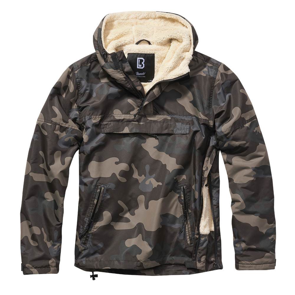 Brandit Windbreaker Sherpa darkcamo Teddyfell wind- und wasserabweisend